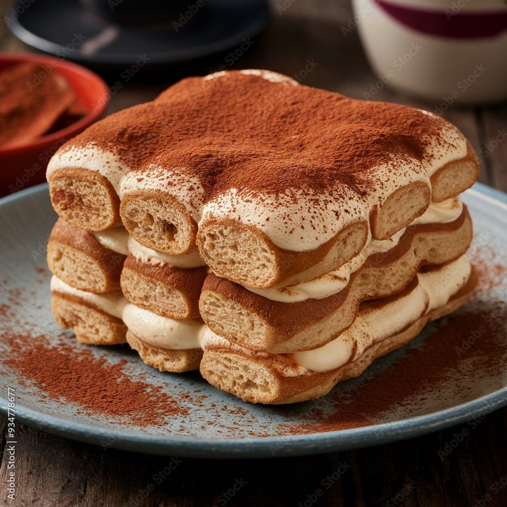 Decadent Tiramisu Dessert with Cocoa Dusting Decadent Tiramisu Dessert with Cocoa Dusting