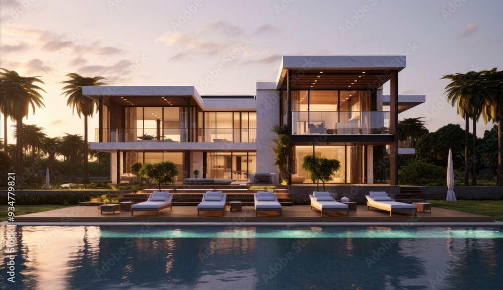 custom made wallpaper toronto digitalSunset Serenade The Bronze and Indigo Elegance of a Modern Turquesa Villa