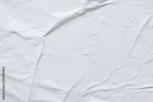 White Crumpled Paper Texture Background