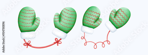 Cute and Artistic Watercolor Glove Illustration for Creative Winter Decor and Fashion Art
