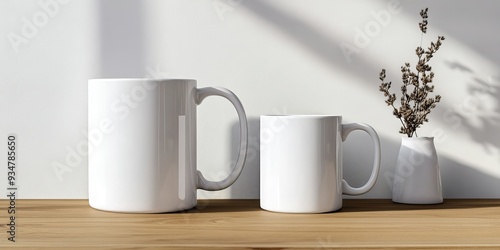 Realistic Mug Mockup: Perfect for Showcasing Your Artwork and Logos photo