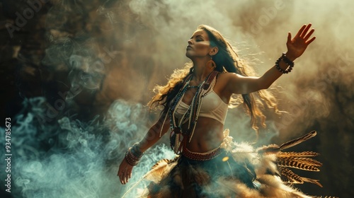 female shaman in trance