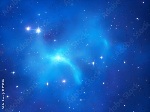 Bright Blue Nebula with Stars: Celestial Background