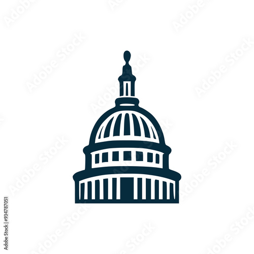 capitol building history logo vector illustration template design