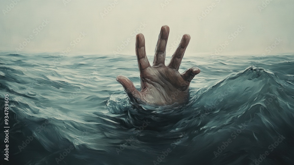 Fototapeta premium A Hand Reaching Out of the Water