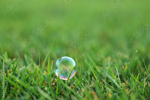 Iridescent soap bubble rest...