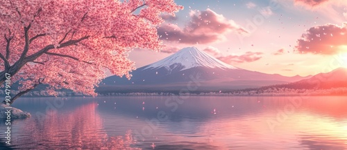 Mount Fuji and Cherry Blossoms