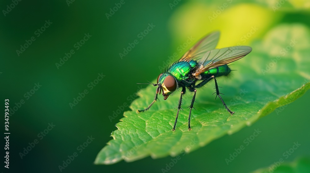 Emerald Green Fly on Leaf Emerald Green Fly on Leaf