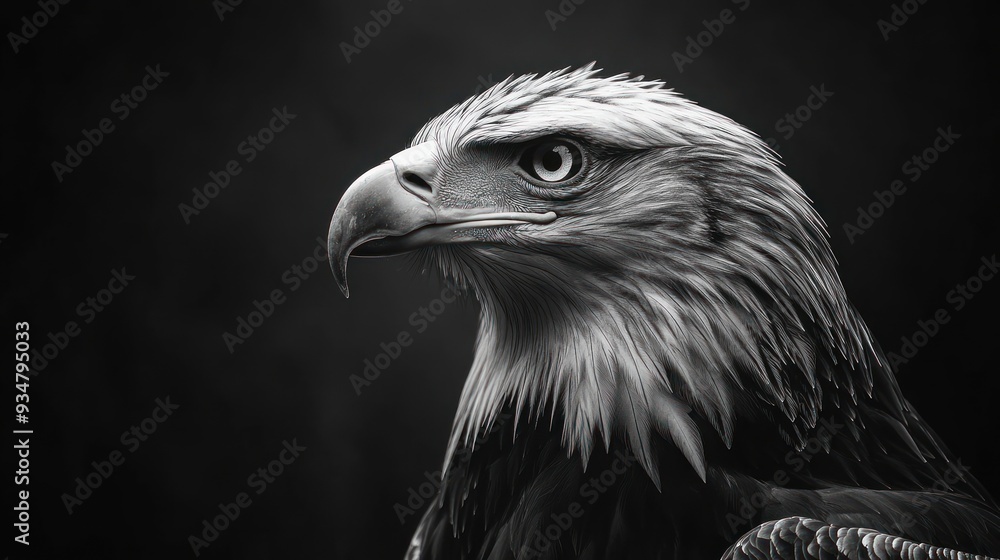 Closeup of Bald Eagle with Black Background Closeup of Bald Eagle with Black Background