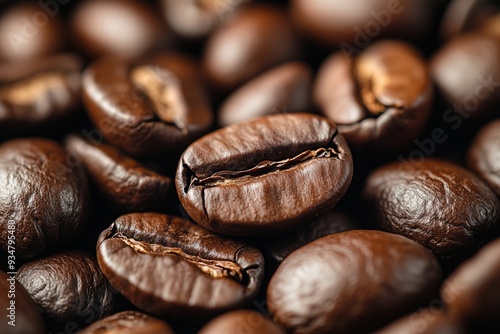 Coffee Beans. Closeup view of coffee beans.