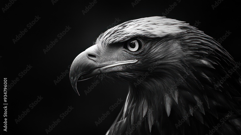 Fototapeta premium Eagle Portrait in Black and White
