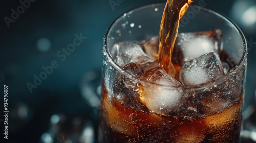 Fototapeta Naklejka Na Ścianę i Meble -  Refreshing Cola with Ice