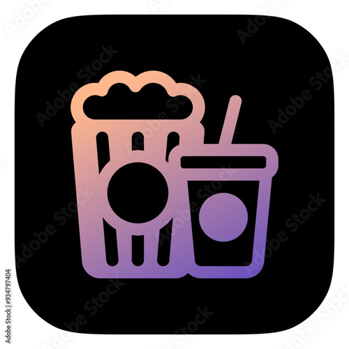 Editable popcorn, soda, snack, drink food, beverage vector icon. Movie, cinema, entertainment. Part of a big icon set family. Perfect for web and app interfaces, presentations, infographics, etc