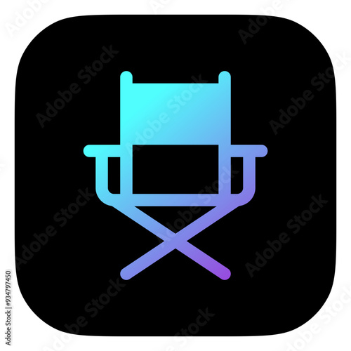 Editable camping, folding, director's chair, furniture vector icon. Movie, cinema, entertainment. Part of a big icon set family. Perfect for web and app interfaces, presentations, infographics, etc