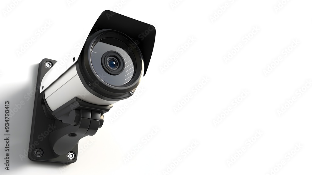 Bright CCTV Security on White Background with Minimalist Design Bright CCTV Security on White Background with Minimalist Design