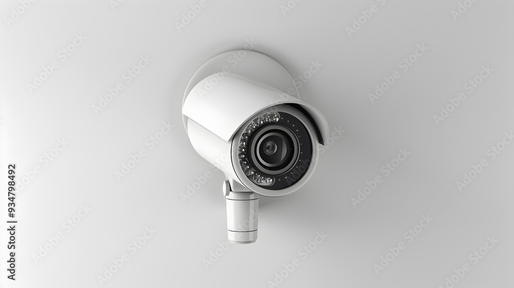 Highly Detailed Security CCTV on White Background with Bright Lighting and Minimalist Design Highly Detailed Security CCTV on White Background with Bright Lighting and Minimalist Design