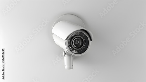 Highly Detailed Security CCTV on White Background with Bright Lighting and Minimalist Design