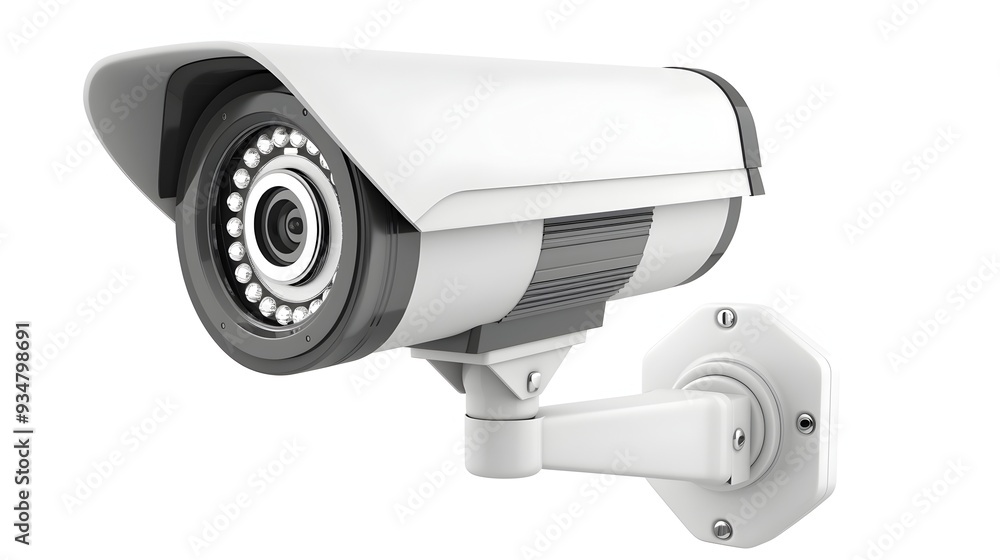 Security CCTV on Bright White Background with Minimalist Design Security CCTV on Bright White Background with Minimalist Design