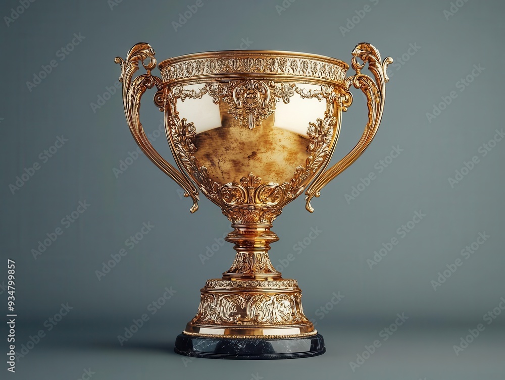 gleaming golden trophy majestic cup with intricate details polished to perfection radiating triumph and achievement isolated on neutral background symbol of victory gleaming golden trophy majestic cup with intricate details polished to perfection radiating triumph and achievement isolated on neutral background symbol of victory
