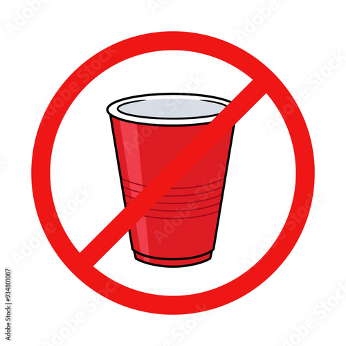 No Cup Sign on White Background