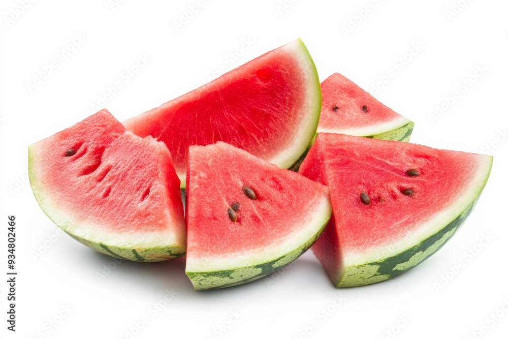 Red watermelon on white background , Generative AI Red watermelon on white background , Generative AI