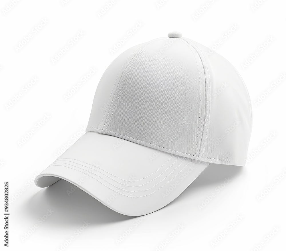 Plain White Baseball Cap With Curved Brim Plain White Baseball Cap With Curved Brim