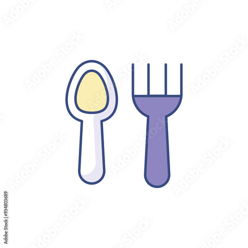 Dining Tools icon design with white background stock illustration