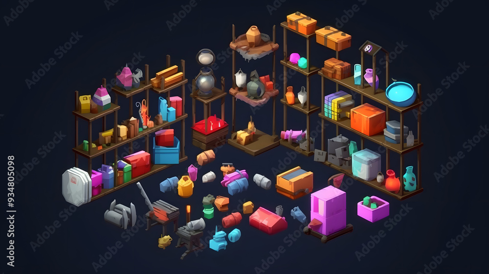 Inventory Game element 3d pixel Cartoon Inventory Game element 3d pixel Cartoon