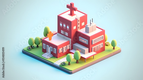 Health game 3d pixel cartoon