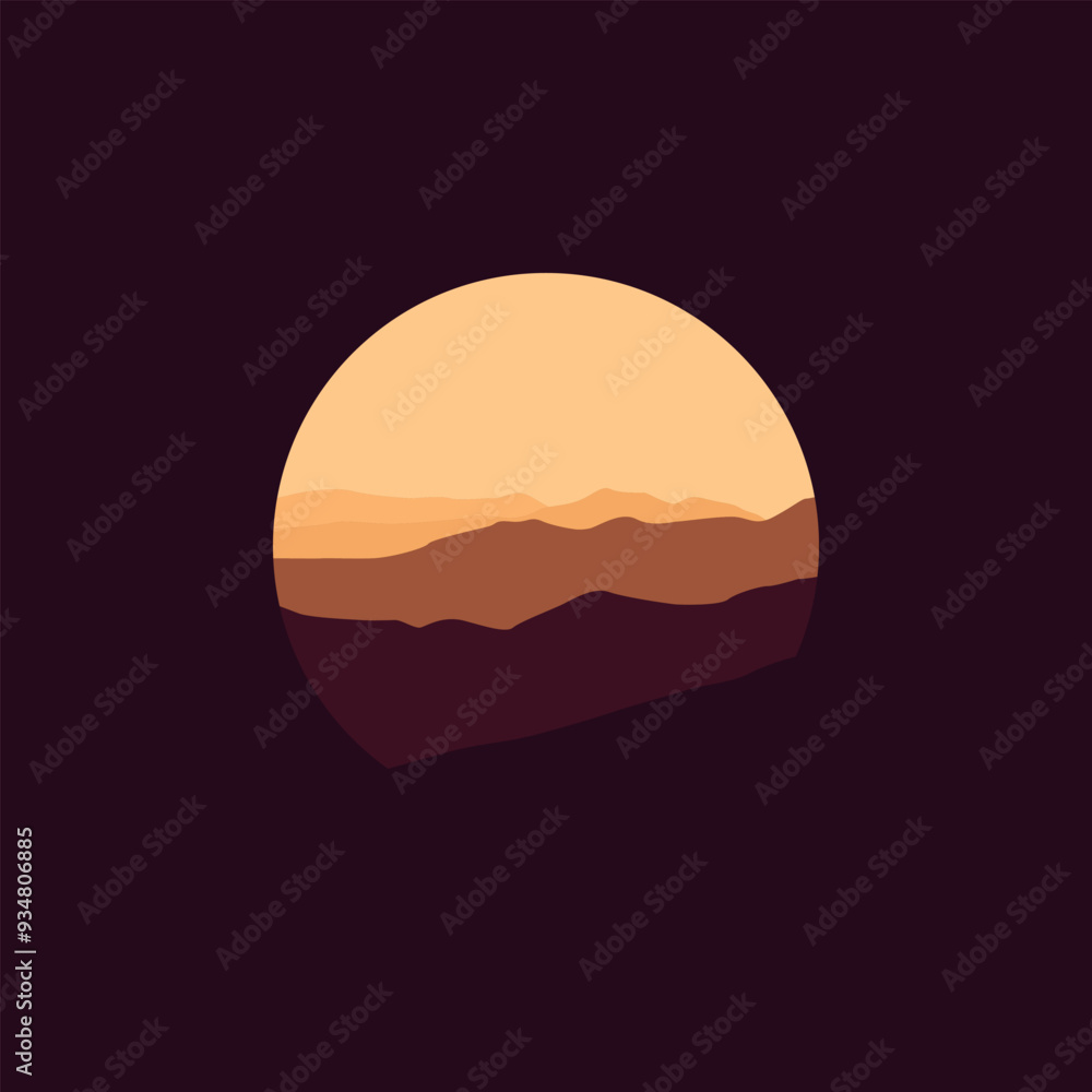 Obraz premium nature landscape in circle vector design.