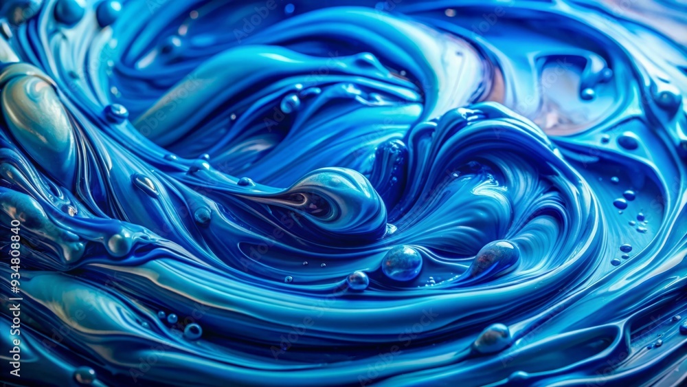Close up shot of vibrant liquid blue paint texture Close up shot of vibrant liquid blue paint texture
