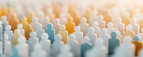 Census data visualization, diverse age groups in rural vs. urban areas, 3D illustration