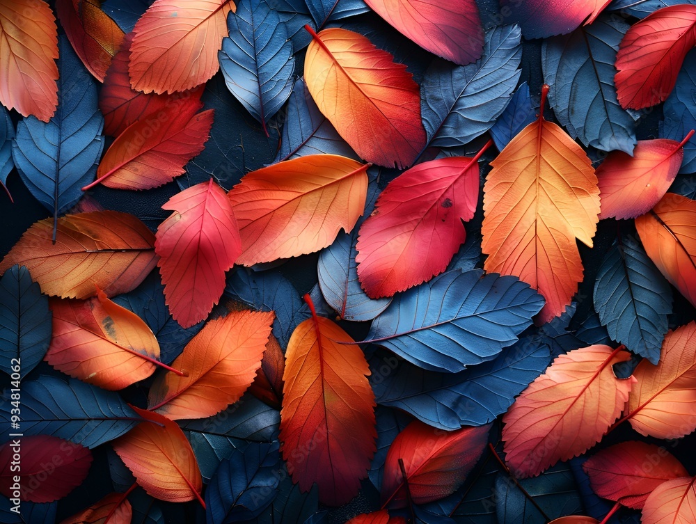 a group of colorful leaves. a group of colorful leaves.