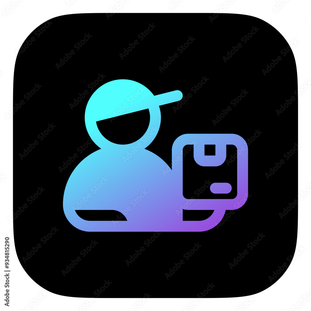 Editable package courier, delivery man vector icon. Shipping, delivery, e-commerce, logistics. Part of a big icon set family. Perfect for web and app interfaces, presentations, infographics, etc