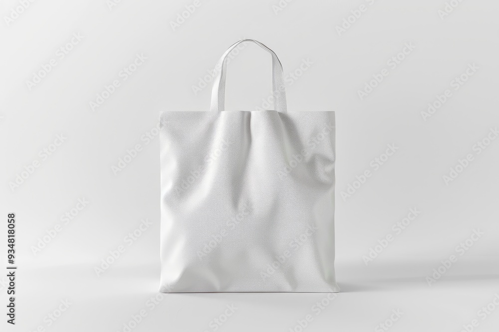 White Tote Bag with Fabric Texture on White Background White Tote Bag with Fabric Texture on White Background