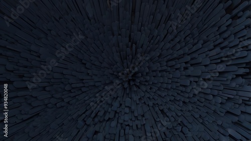of a dark blue, three-dimensional, abstract pattern