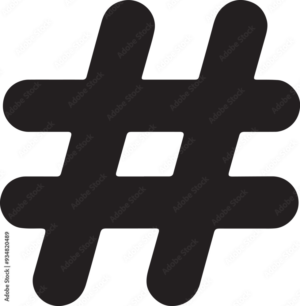 Obraz premium Hashtag vector silhouette illustration