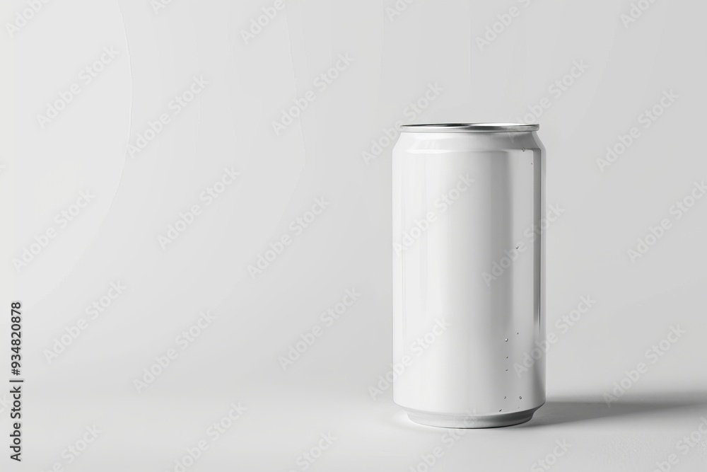 A White Aluminum Can on a White Surface A White Aluminum Can on a White Surface