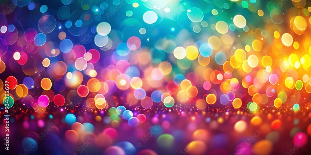 Naklejka premium Abstract background with colorful bokeh lights and copy space for text