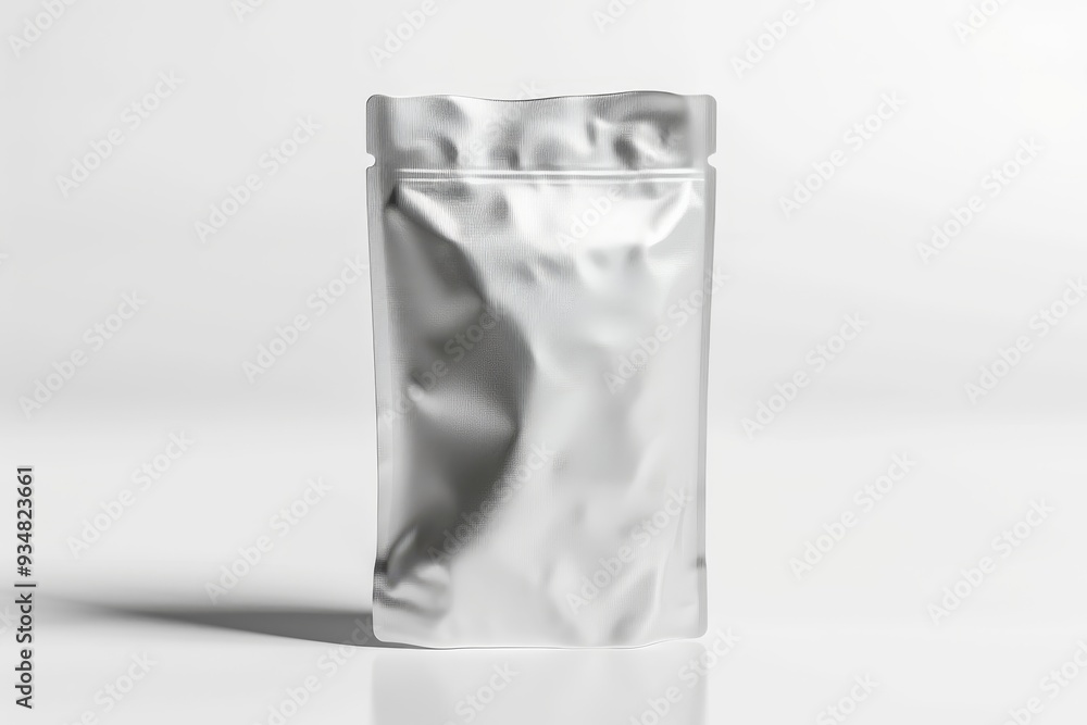 White Stand-Up Pouch with Zipper Seal and Wrinkles White Stand-Up Pouch with Zipper Seal and Wrinkles