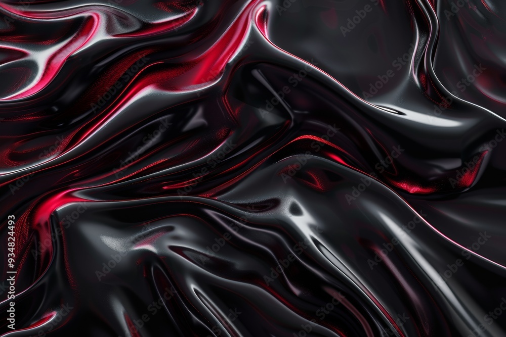 Abstract Swirling Black and Red Fabric Texture Abstract Swirling Black and Red Fabric Texture