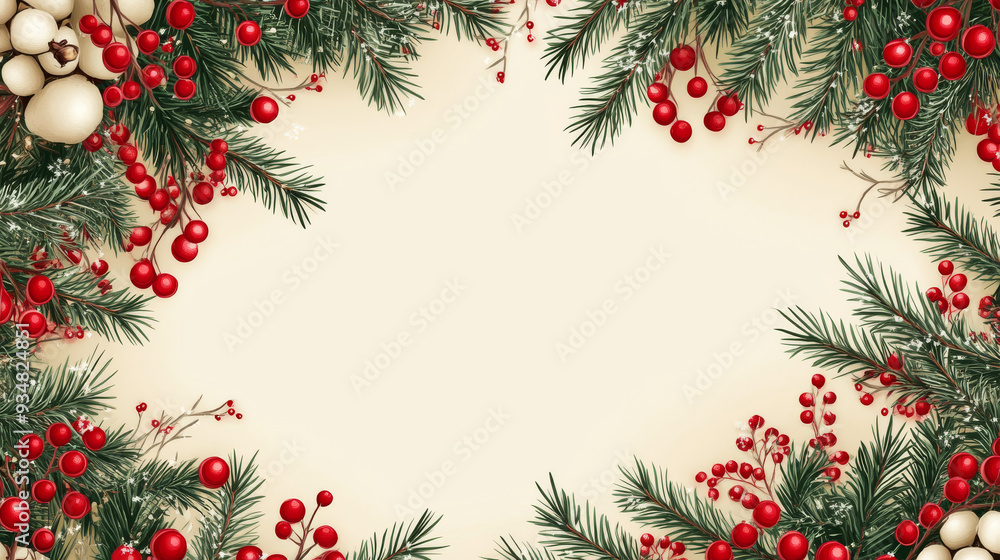 Merry Christmas and Happy New Year! Invitations and congratulations with vector illustrations of winter ornaments, rowan, cotton, and fir branches. Suitable for backgrounds, patterns, flyers, or cards Merry Christmas and Happy New Year! Invitations and congratulations with vector illustrations of winter ornaments, rowan, cotton, and fir branches. Suitable for backgrounds, patterns, flyers, or cards