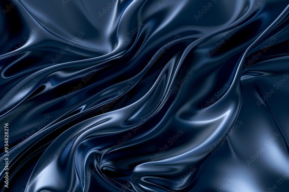 Abstract Draped Blue Fabric with Smooth, Wavy Texture Abstract Draped Blue Fabric with Smooth, Wavy Texture