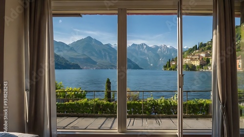view of a lake with mountains in the background