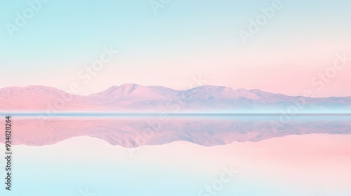 Wallpaper Mural A pastel desert mirage, with soft pink and blue tones blending into the horizon, creating a surreal effect. Torontodigital.ca