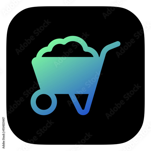 Editable wheelbarrow vector icon. Gardening, landscaping, horticulture, construction, industry. Part of a big icon set family. Perfect for web and app interfaces, presentations, infographics, etc