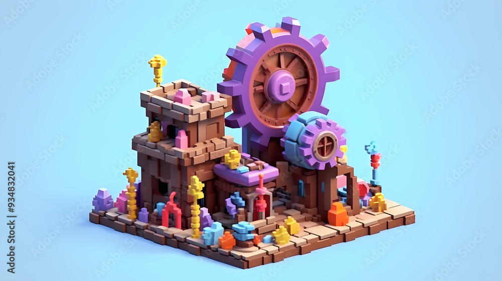 Settings Game 3d pixel Cartoon Settings Game 3d pixel Cartoon