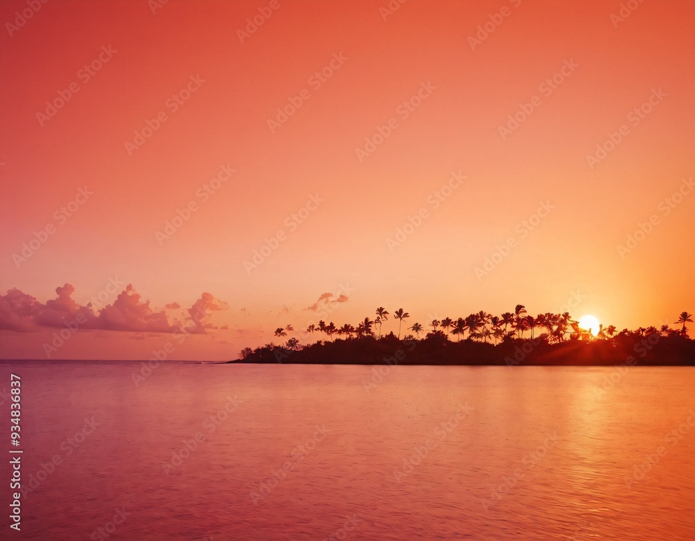 Naklejka premium Abstract Tropical Gradient: Warm Sunset Colors in a Smooth, Fluid Background. Ai generated images