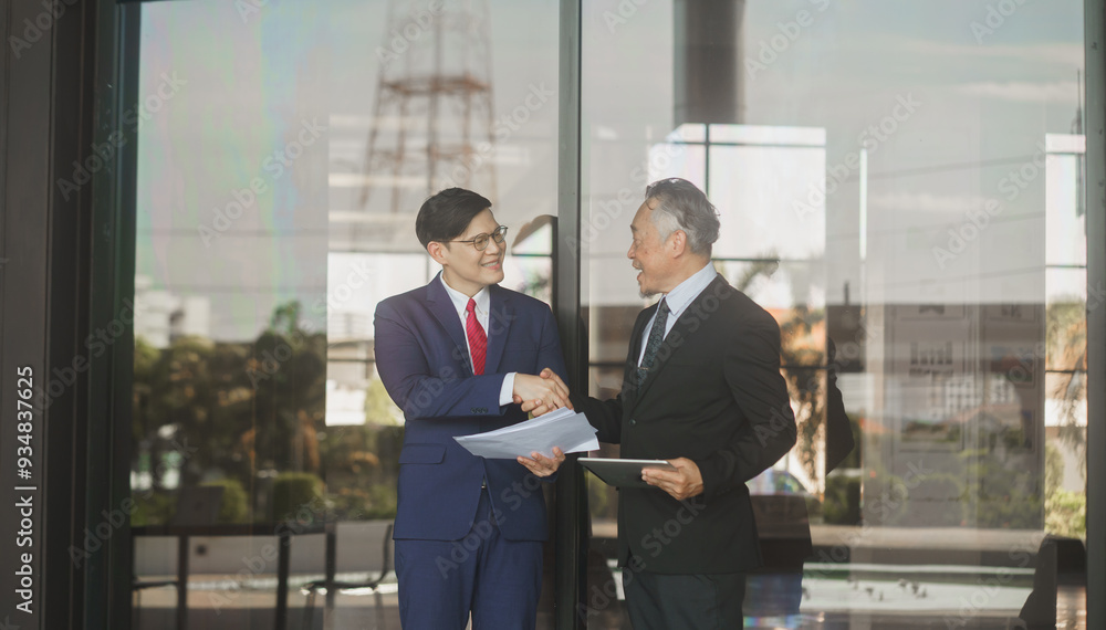 two men business investment with document ,business success two men business investment with document ,business success