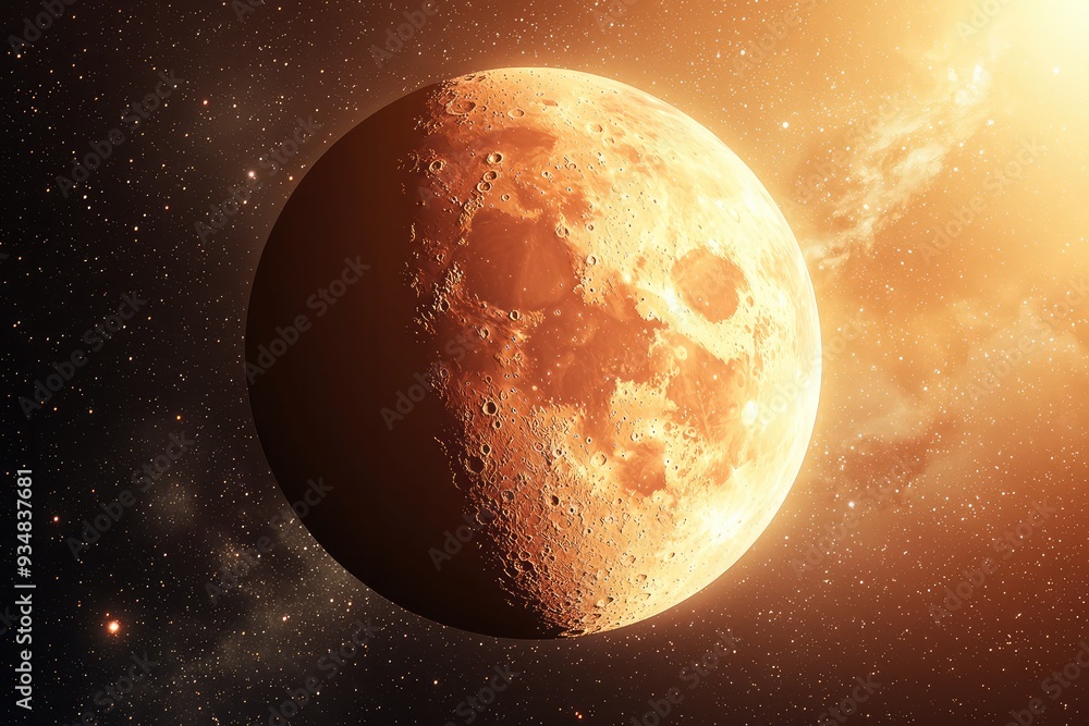 Fototapeta premium Dramatic full moon in the night sky